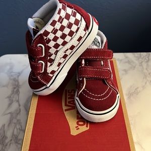 Sk8-Mid Checkerboard Vans Burgundy